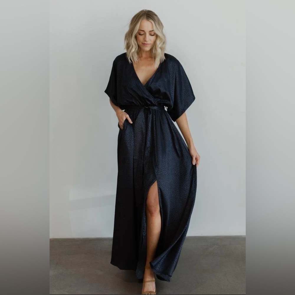 NWT Baltic Born Navy Animal Print Kimono Style Dress - Size XL